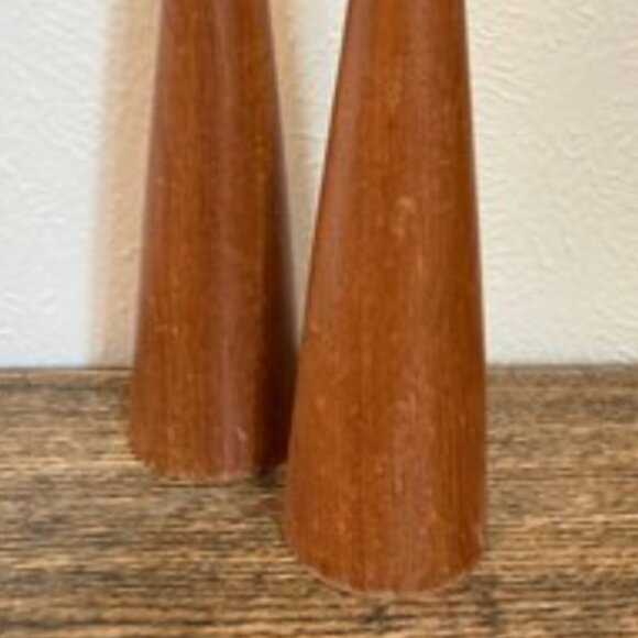 MCM Danish Modern Teak Candle Holders Pair - Picture 7 of 7